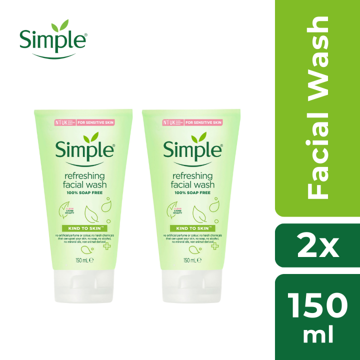 Simple Refreshing Facial Wash Gel Twin Pack 150ml Exp Jul 24 Lazada