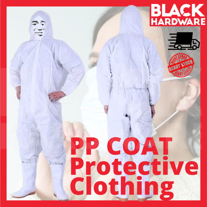 Black Hardware Non Woven Industry Protective Clothing Disposable Baju