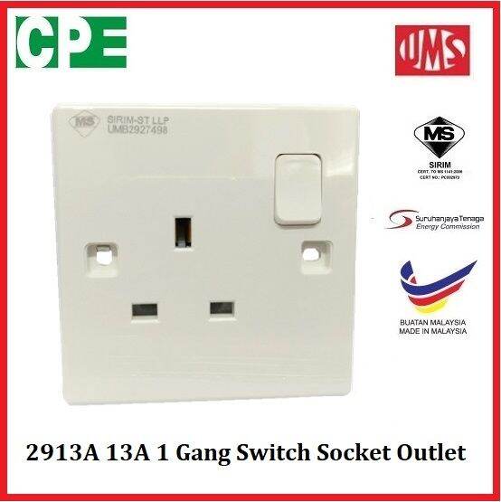 Ums A Sp A A Gang Switch Socket Outlet Sirim Approved Lazada