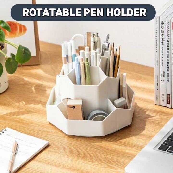 360 Rotatable Pen Holder Office Desk Organizer Stationery Storage