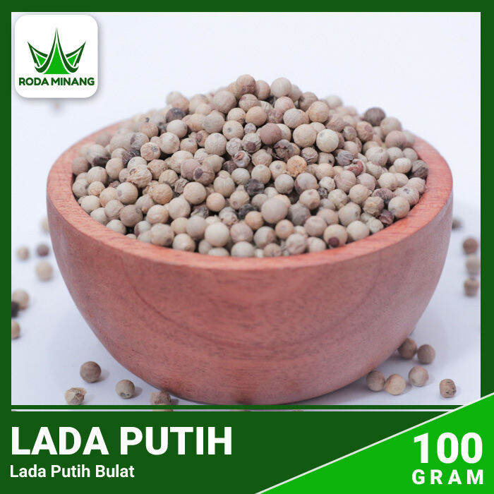 Lada Bulat Merica Putih Butir Utuh White Pepper Lada Biji 100 Gram