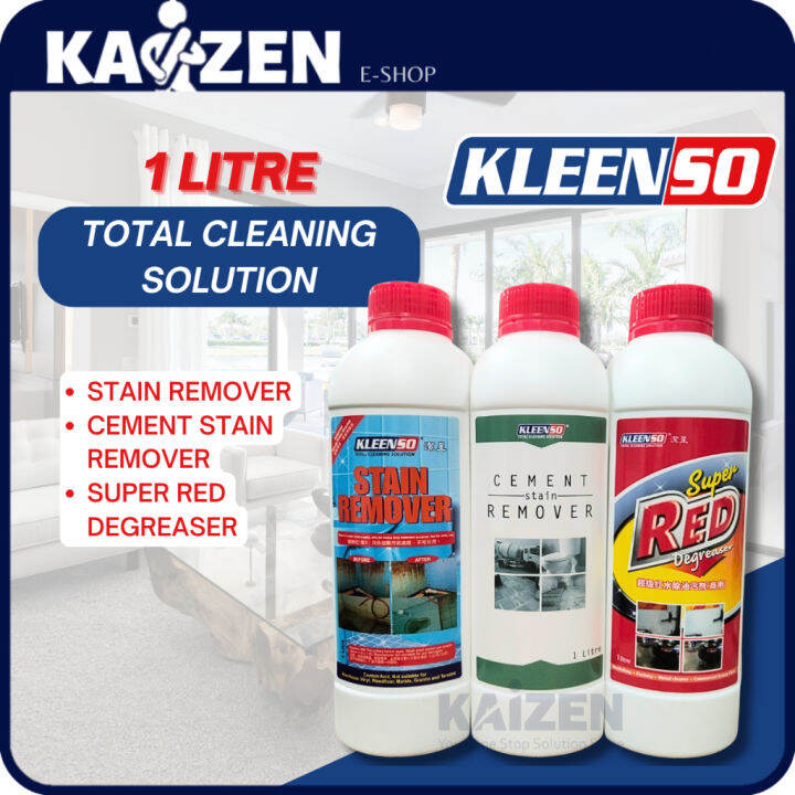 KLEENSO 1 LITRE TOTAL CLEANING SOLUTION Stain Remover Cement Stain