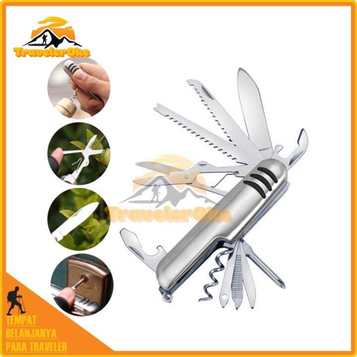 Pisau Lipat Multifungsi Alumunium Swiss Army Knife Lazada Indonesia