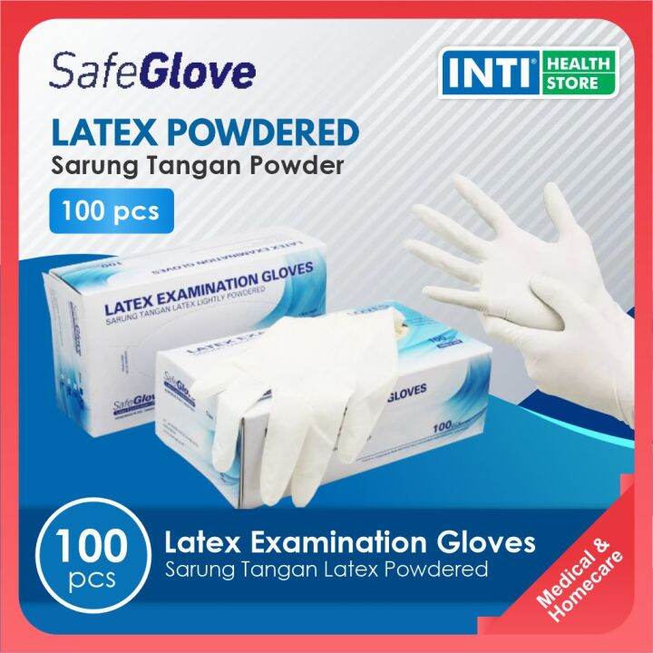 Safeglove Sarung Tangan Exam Latex Powdered Lazada Indonesia