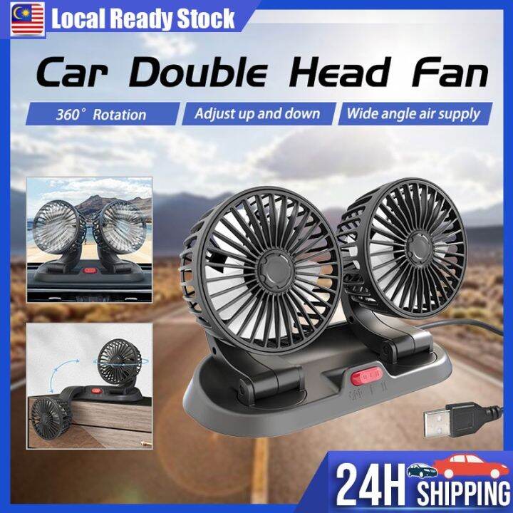 Car Small Fan Car Air Cooling Fan Strong Dual Car Usb Fan Adjustable