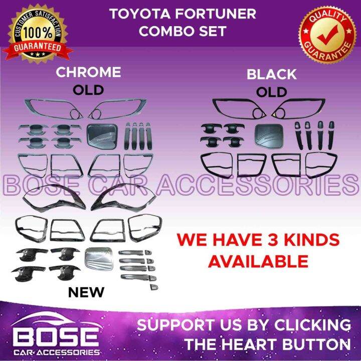 Toyota Fortuner 2012 2015 Black Chrome Garnish Cover Set Toyota Car