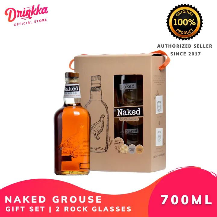 Naked Grouse Blended Malt Whiskey Giftset With Branded Rock Glasses