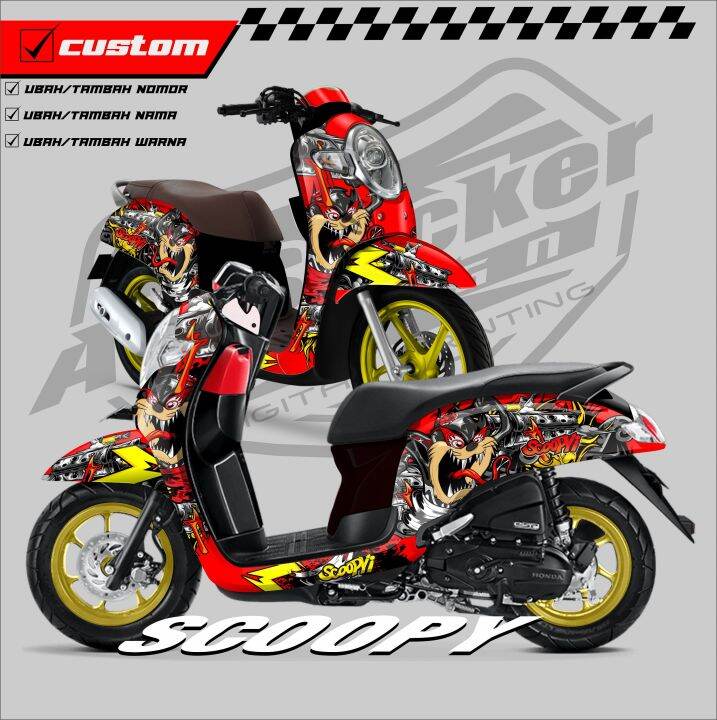 Scoopy Decal Sticker Scoopy Full Body Stiker Motor Honda