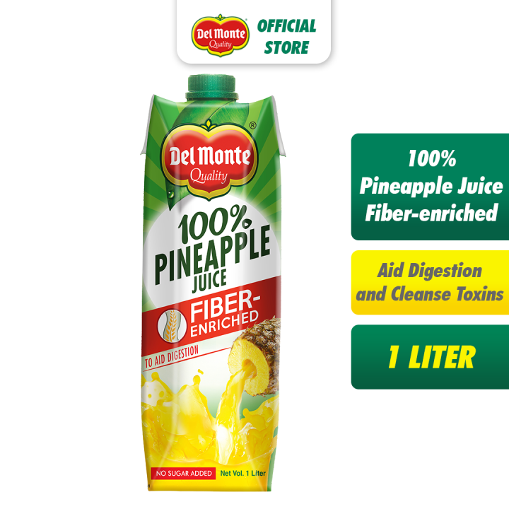 DEL MONTE 100 Pineapple Juice Fiber Enriched To Aid Digestion And