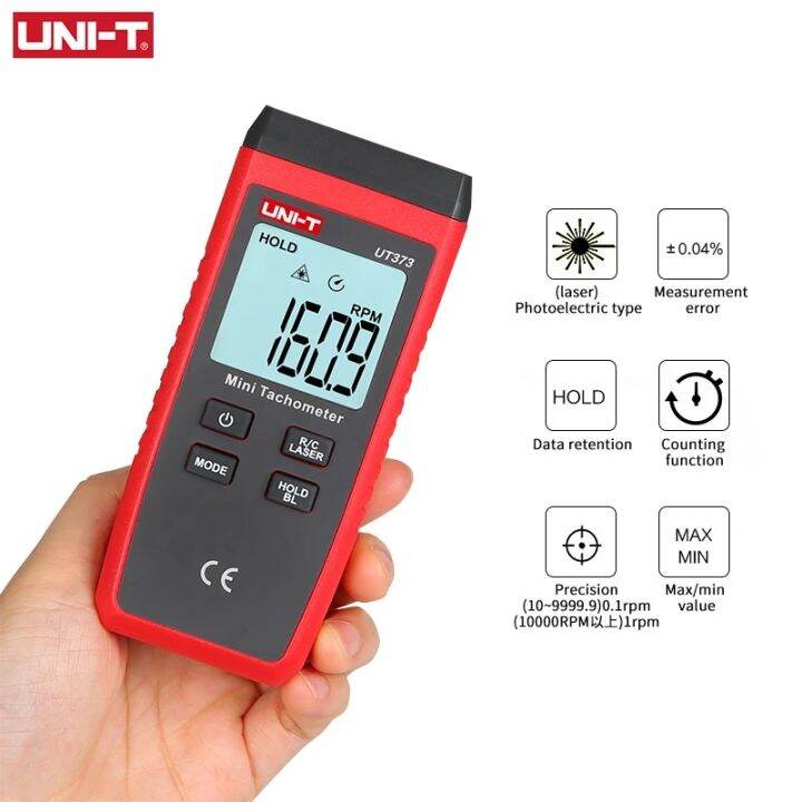 UNI T UT373 Mini Digital Lasers Tachometer Non Contact 99999 RPM Gauge