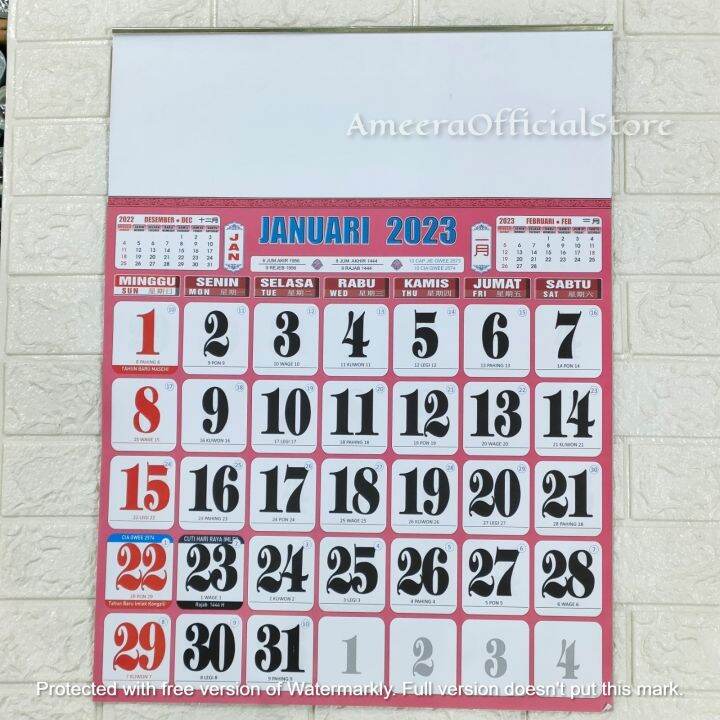 Kalender Kerja Jumbo Full Colour Lazada Indonesia