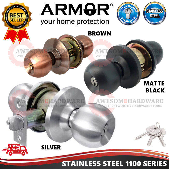 ARMOR ACL 1100 SUS304 STAINLESS STEEL CYLINDRICAL DOOR LOCK SET DOOR