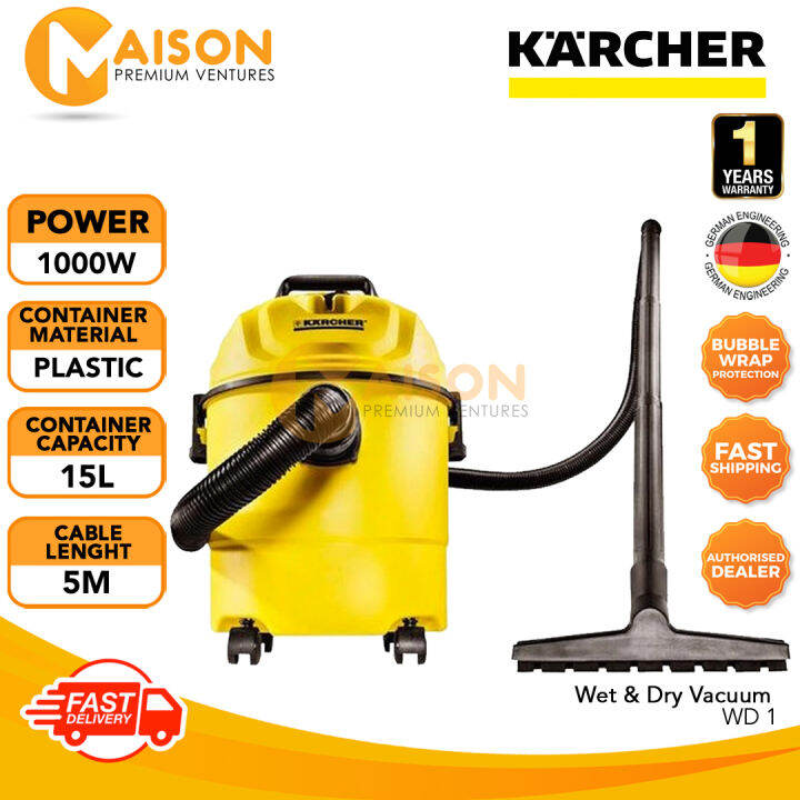 Sales Karcher WD1 Multi Purpose Wet Dry 15L Vacuum Cleaner Blower