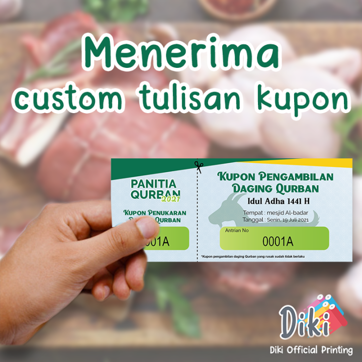 Kupon Pengambilan Daging Qurban Ukuran 14x6cm Murah Lazada Indonesia