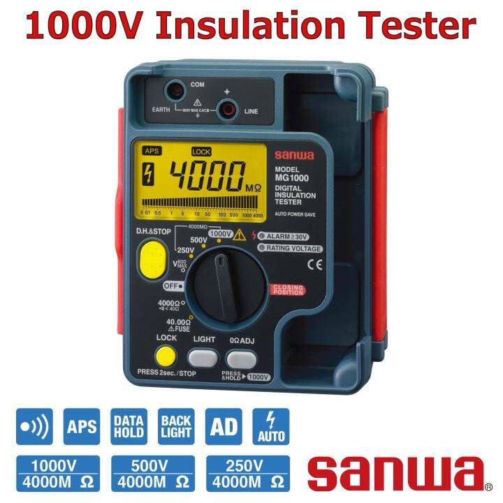 Sanwa MG1000 เครองตรวจวดความตานทานฉนวน 1000V Insulation Tester