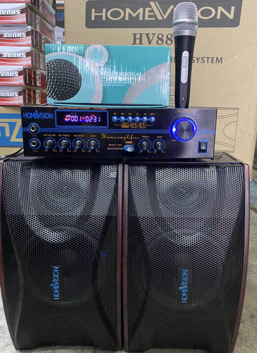 Karaoke Set With Watts X Speker And Amplifier Homevision Hv B