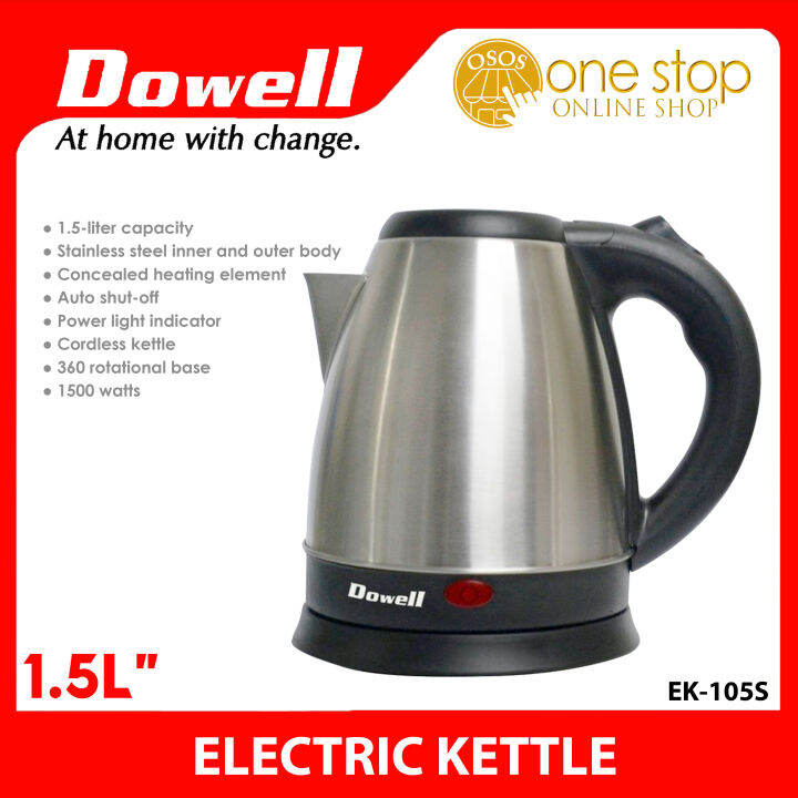 Dowell Original Stainless Steel Electric Kettle Water Heater 1 5L EK