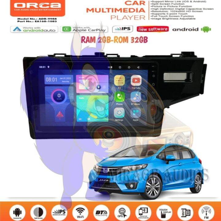 Head Unit Android Orca Eco Series Carplay Honda Jazz 2014 Up 9 Inch