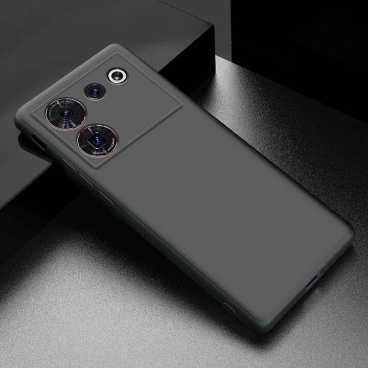 Case Black Solid Silicone For Case ZTE Nubia Z50 Ultra 5G Lens Cover