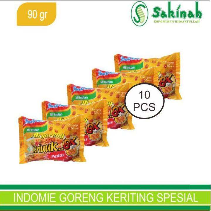 Indomie Goreng Kriuk Pedas 90 Gr 10 Pcs Mi Goreng Instant Lazada