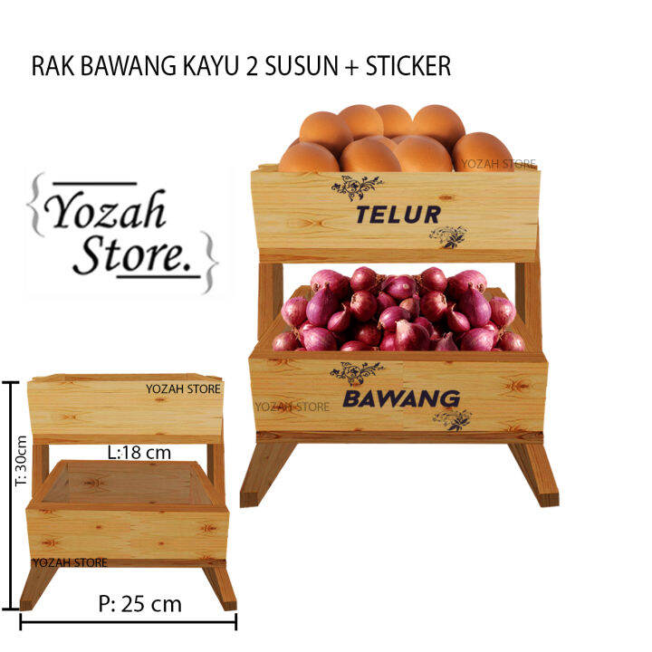 Rak Kayu Bumbu Dapur Bawang Cabe Susun Serbaguna Minimalis Free