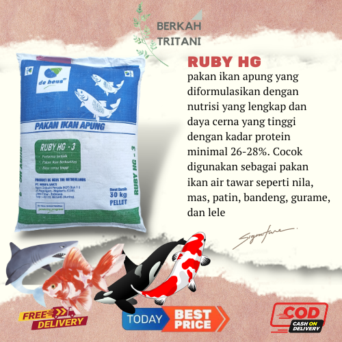 Pelet Ikan Pakan Ikan Ruby Hg Kg Nila Mas Patin Bandeng Gurame