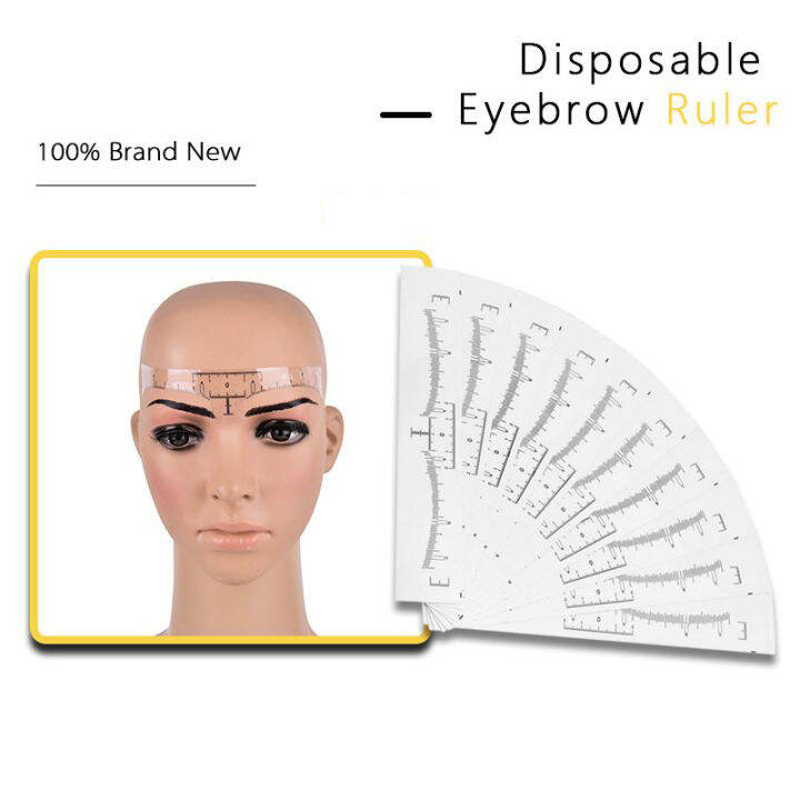 100PCS Disposable Eyebrow Ruler Sticker Adhesive Eyebrow Microblading