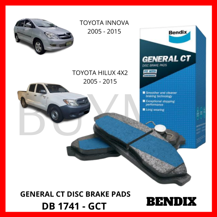 Bendix Brake Pads Front For Toyota HILUX 4x2 And INNOVA 2005 2015 DB