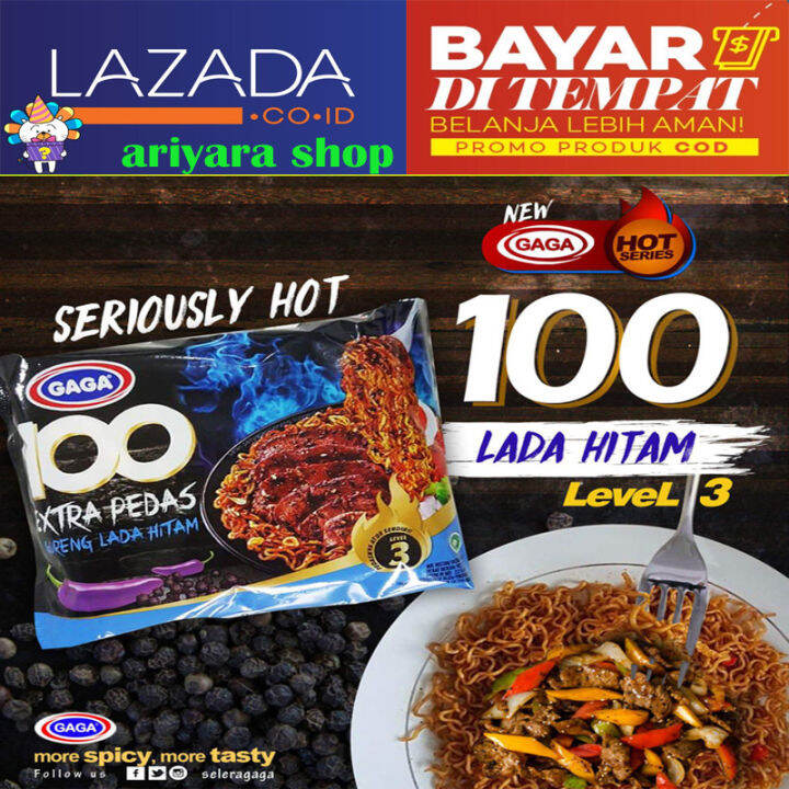 Mie Goreng Gaga 100 Extra Pedas Lada Hitam 20 Pcs Lazada Indonesia