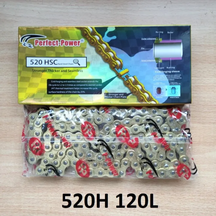 Motorcycle Chain 520H 120L Gold Perfect Power Lazada PH