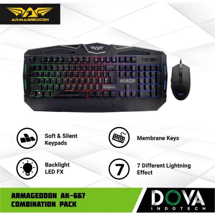 Armaggeddon AK6770 Kalashnikov Membrane Keyboard Mouse Gaming Combo