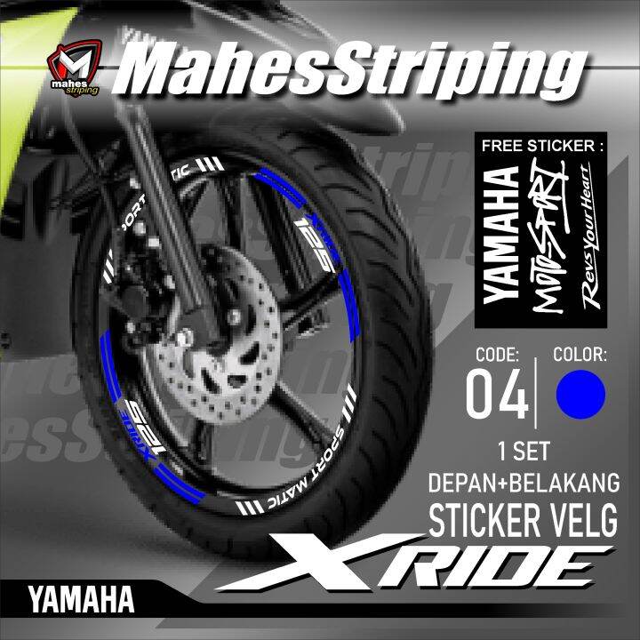 Mahes Striping Stiker Cutting Sticker Velg Yamaha Xride New Old