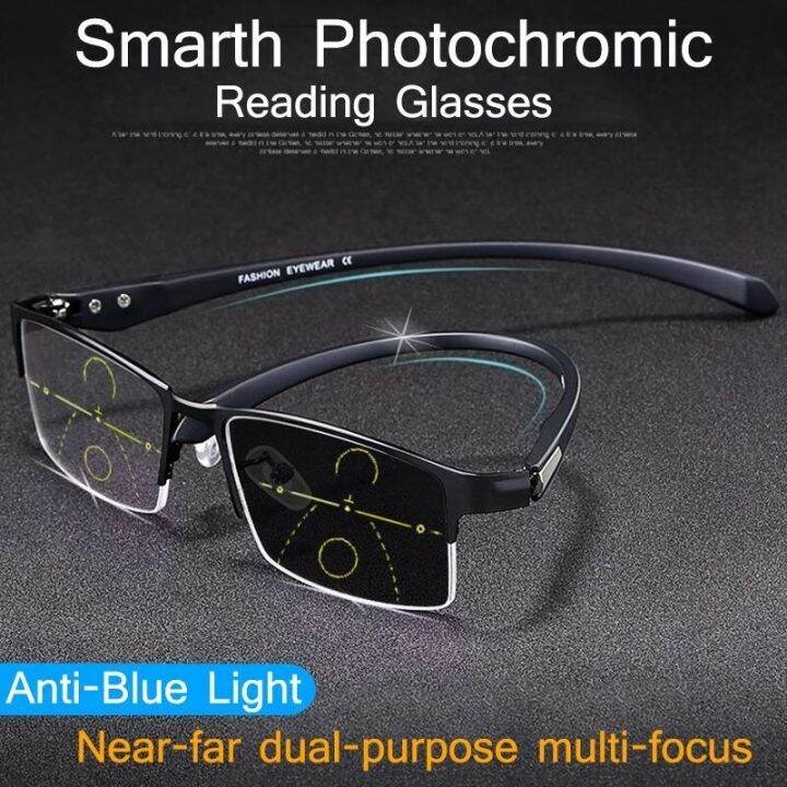 Photochromic Progressive Multifocal Reading Glasses For Men