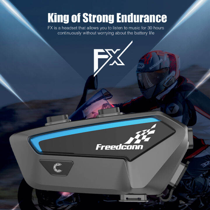 Freedconn Fx Motorcycle Helmet Bluetooth Intercom Headset Rider Km