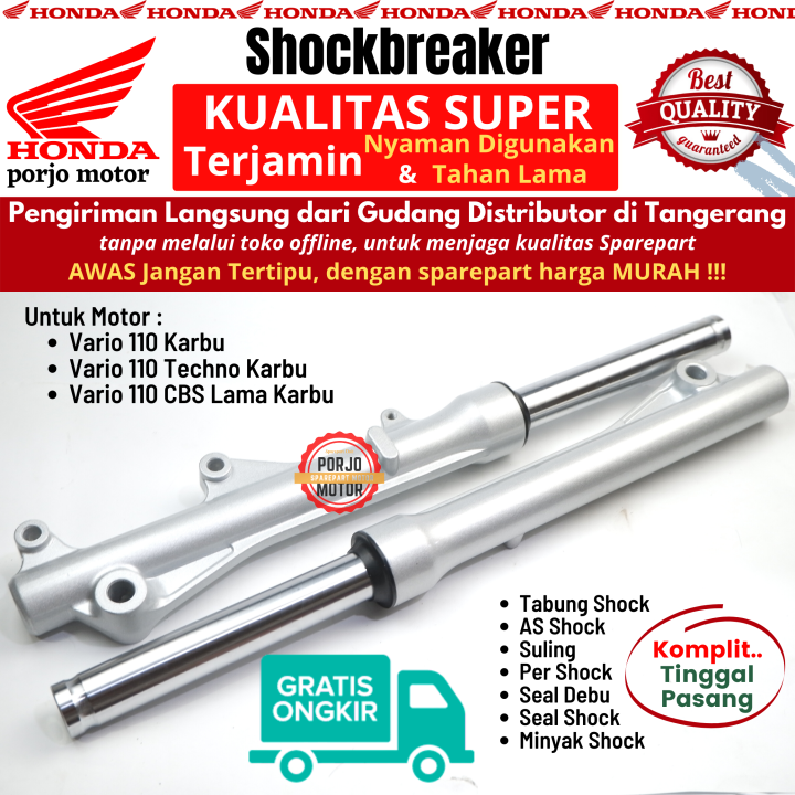 Shockbreaker Depan Vario Karbu As Shock Plus Tabung Depan Cw