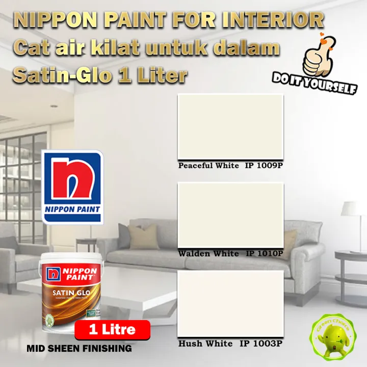 Nippon Paint Paint For Interior Satin Glo Litre Peaceful White