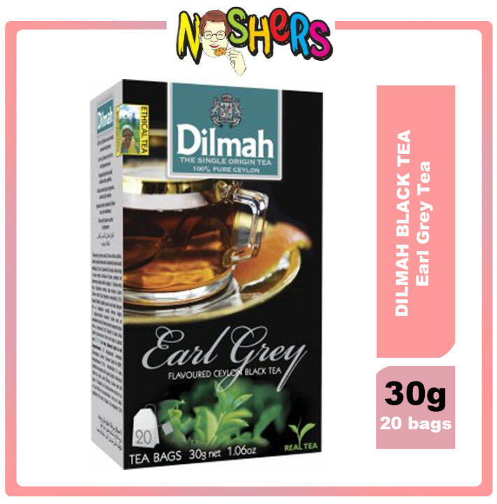 Noshers Dilmah Earl Grey Flavored Black Tea Ceylon Black Tea 20 Tea