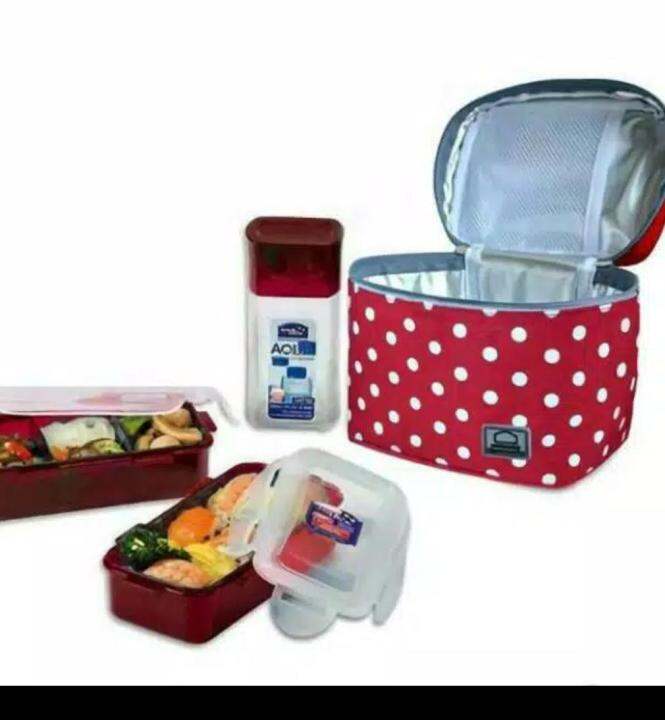 Lock Lock Dotted Lunch Box Kotak Makan Exclusive Lock N Lock Lock