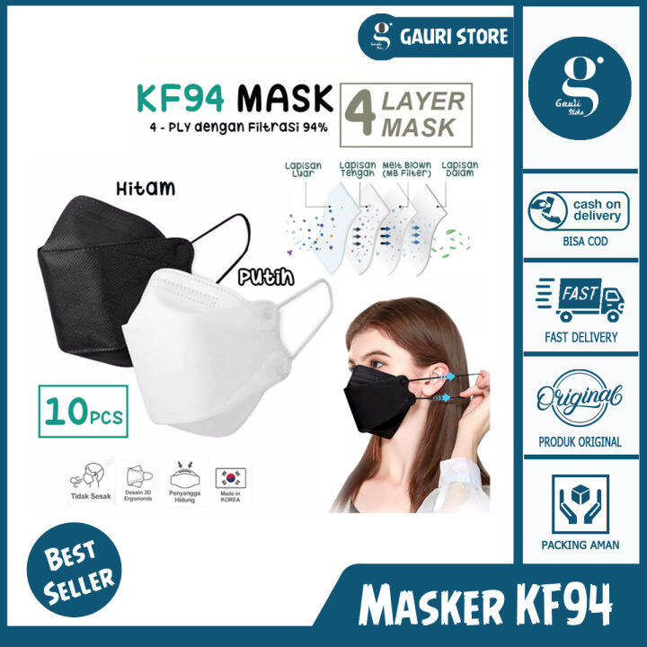 Masker Medis KF94 KN95 4 Ply Surgical Mask Isi 50 PCS Terdaftar