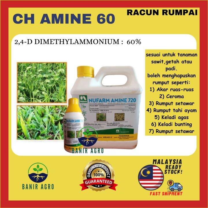 JIMAT NUFARM AMINE 720 4LITER RACUN RUMPAI RACUN RUMPUT NUFARM