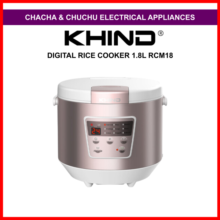 Khind Digital Rice Cooker 1 8L RCM18 Lazada