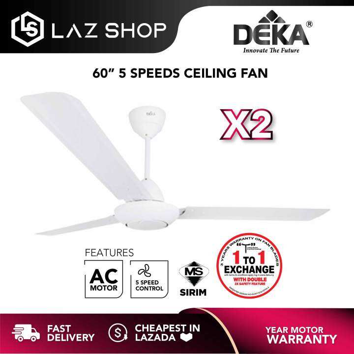 Deka 60 Electronics Regulator Ceiling Fan AC Motor 5 Speeds