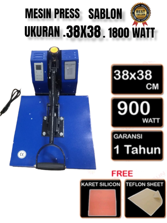 Mesin Press Kaos Sablon Digital Ukuran 38x38 1800 WATT Lazada Indonesia