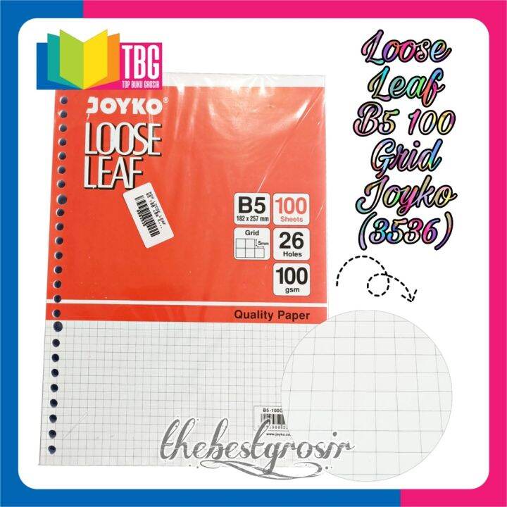 Pack Lembar Loose Leaf B Kotak Joyko Isi Binder Kotak Gsm