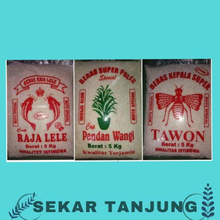 Beras Super Pulen Poles Kemasan Kg Pouch Bag Tawon Pandan Wangi Raja