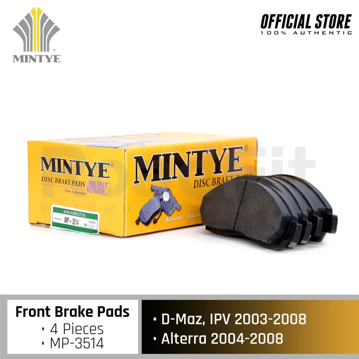 Mintye Front Brake Pads MP 3514 For Isuzu D Max IPV 2003 2008 Alterra