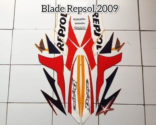 Sticker Striping Lis Les Body Motor Honda Blade Repsol Orange