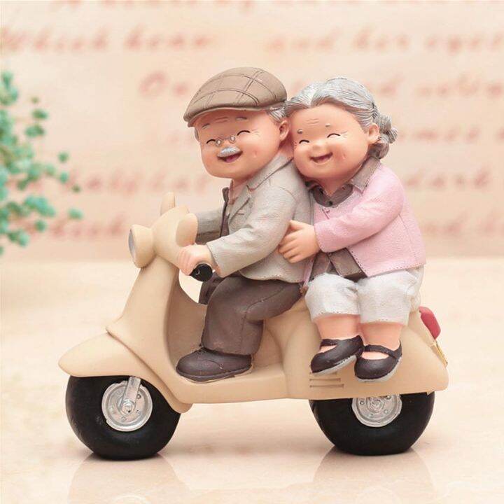 Romantic Old Couple Miniature Figurine Fairy Garden Decor Micro