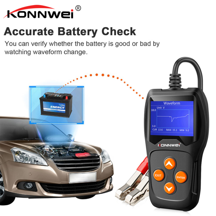 KONNWEI KW600 Car Battery Tester 12V Professional 100 2000 CCA