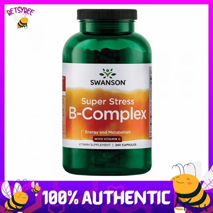 Swanson Super Stress Vitamin B Complex With Vitamin C Capsules